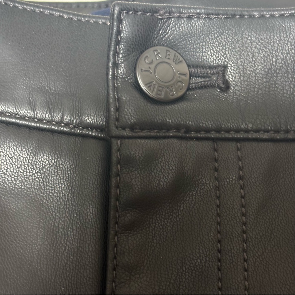 J. Crew Black Faux Leather-Style Bikercore Pants Women’s Size 30 - Picture 4 of 9